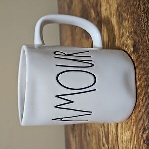 Rae Dunn Magenta Ivory Ceramic Amour Tea Mug NWOT